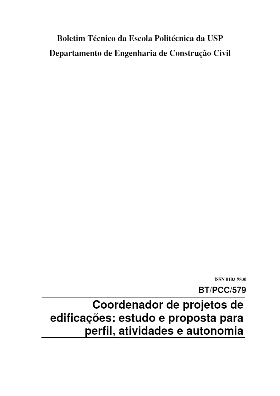 Coordenador de Projetos de Edificaçoes: Estudos e Proposta para Perfil, Atividades e Autonomia