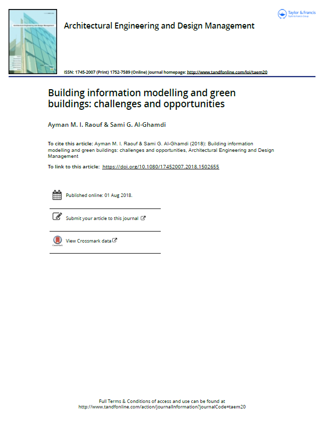 Building Information Modelling And Green Buildings: Challenges And Opportunities