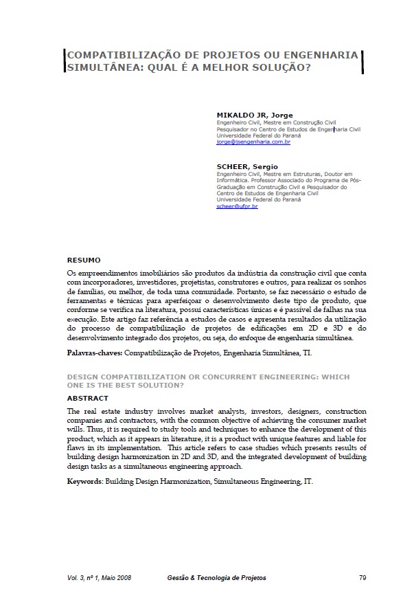 Compatibilização de Projetos ou Engenharia Simultânea: Qual é a Melhor Solução?