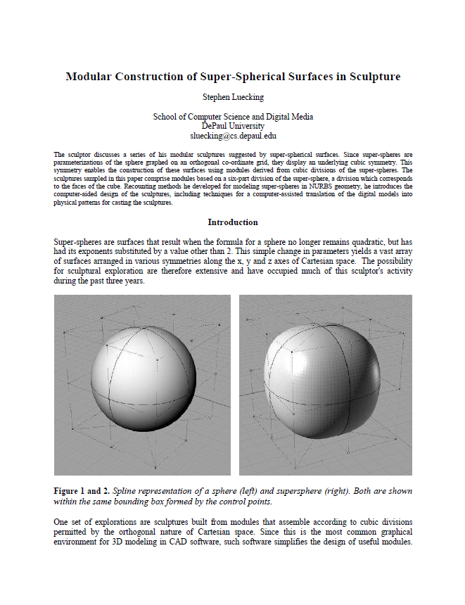 Super Modular Geometry Modular Construction of Super-Spherical Surfaces in Sculpture - ARATAU ...