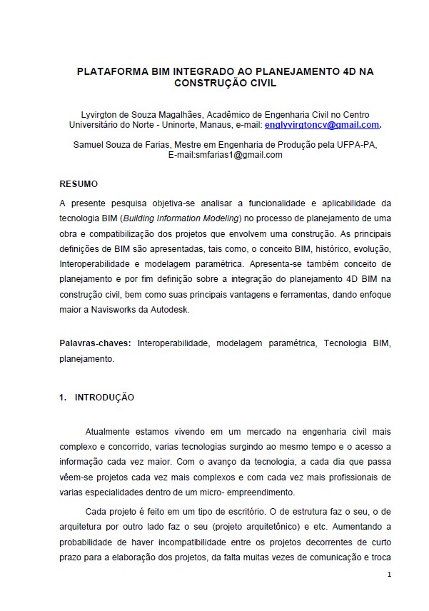 Plataforma BIM Integrado ao Planejamento 4D na Construção Civil