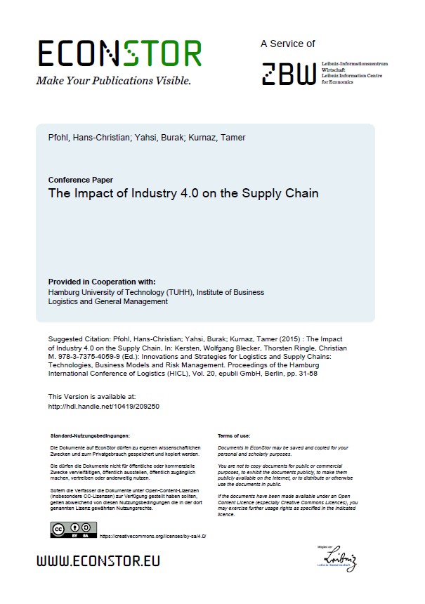 The Impact of Industry 4.0 on the Supply Chain