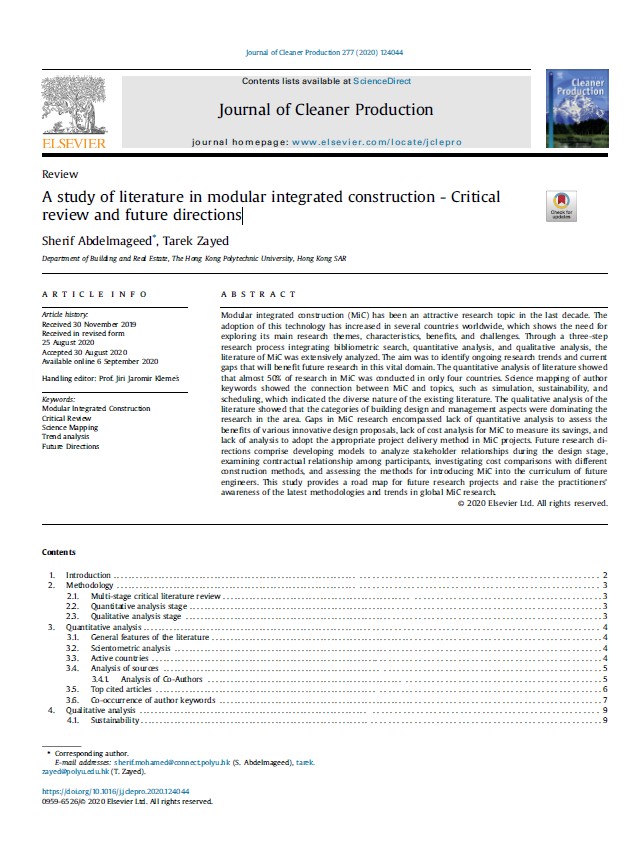 A Study Of Literature In Modular Integrated Construction – Critical Review And Future Directions
