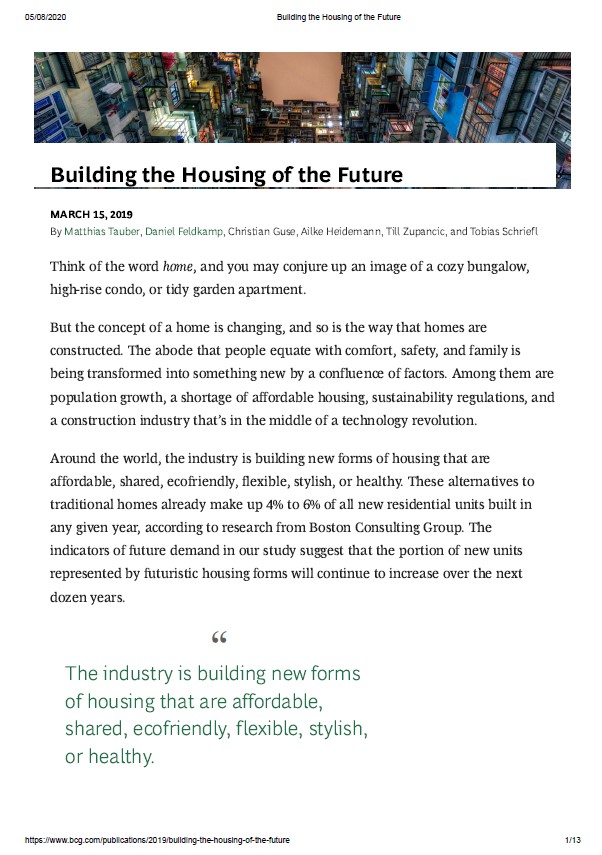 Building The Housing Of The Future