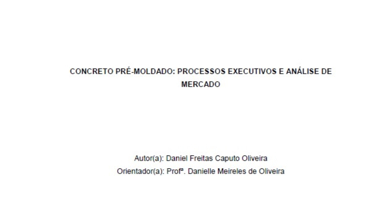 _Concreto Pré-moldado Processos Executivos E Análise De Mercado
