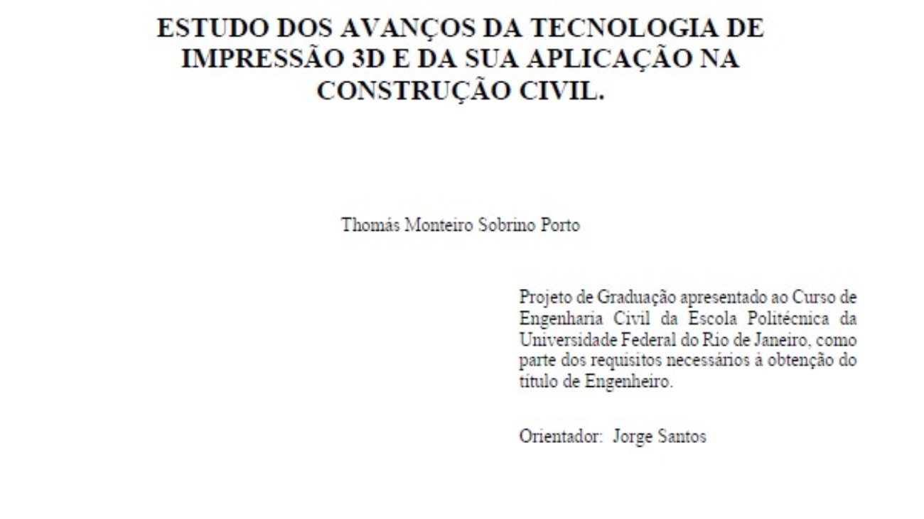 _Estudo dos Avanços da Tecnologia de Impressão 3d e da Sua Aplicação na Construção Civil