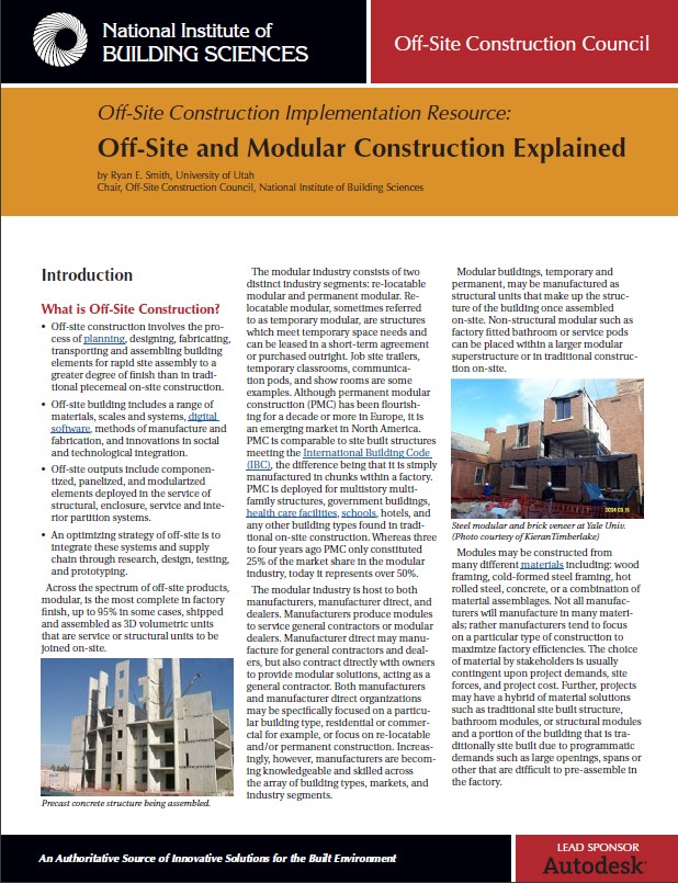 Offsite and Modular Construction Explained