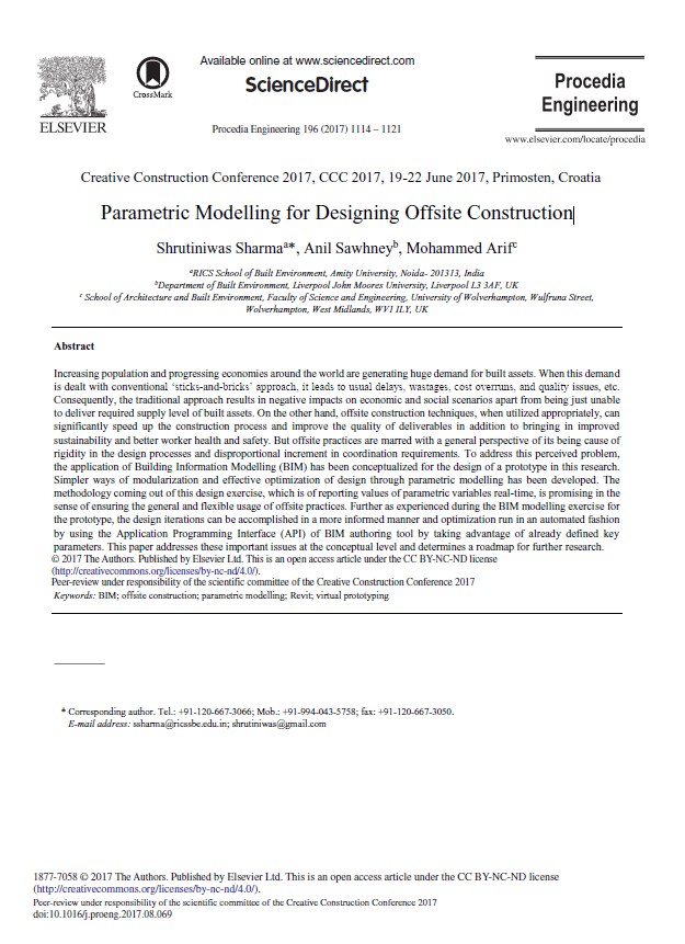 Parametric Modelling for Designing Offsite Construction