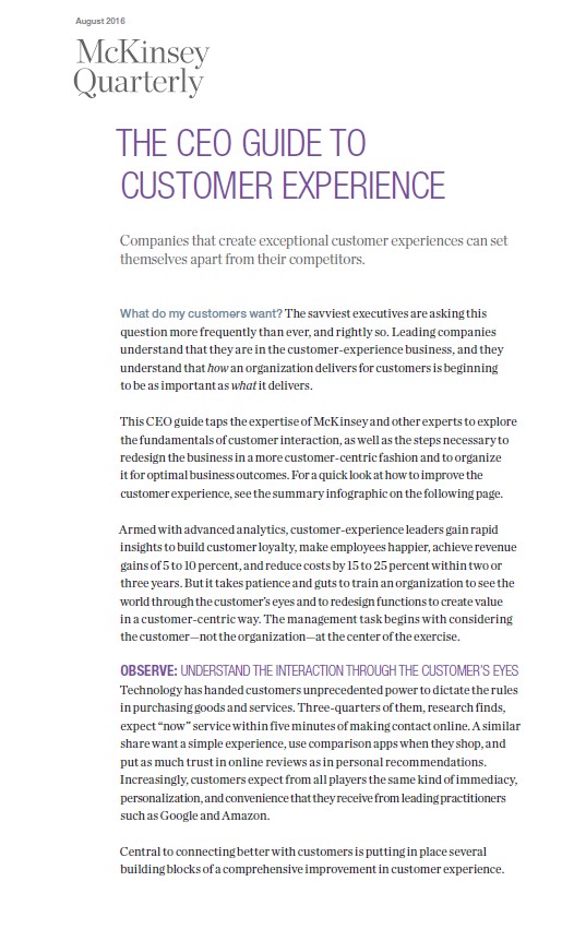The CEO Guide To Customer Experience