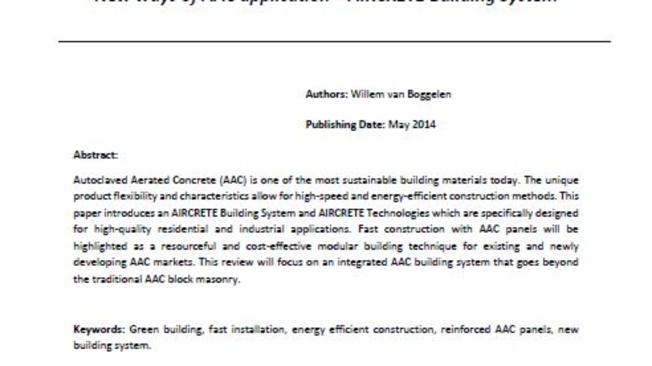_Fast And Green Construction With Autoclaved Aerated Concrete Prefab Products New Ways Of Aac Application