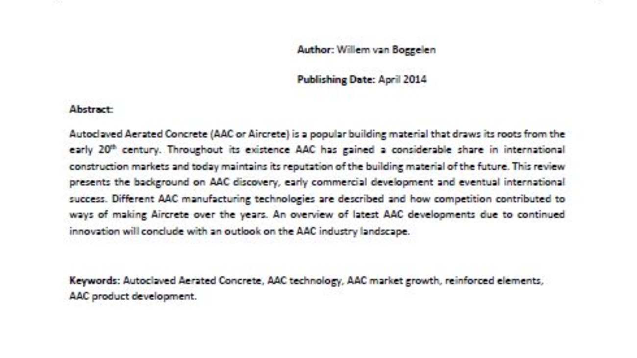 _History Of Autoclaved Aerated Concrete - The Short Story Of a Long Lasting Building Material