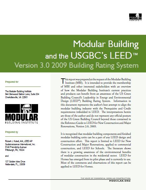 Modular Building and the USGBC’s LEED