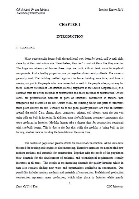 Off-site And On-site Modern Method Of Construction – Chapter 1, 2, 3,4 And 5