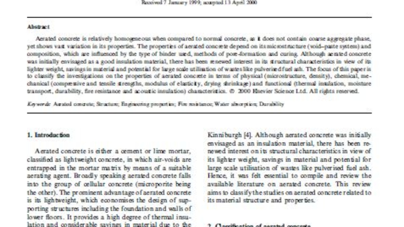 _Structure And Properties Of Aerated Concrete - A Review