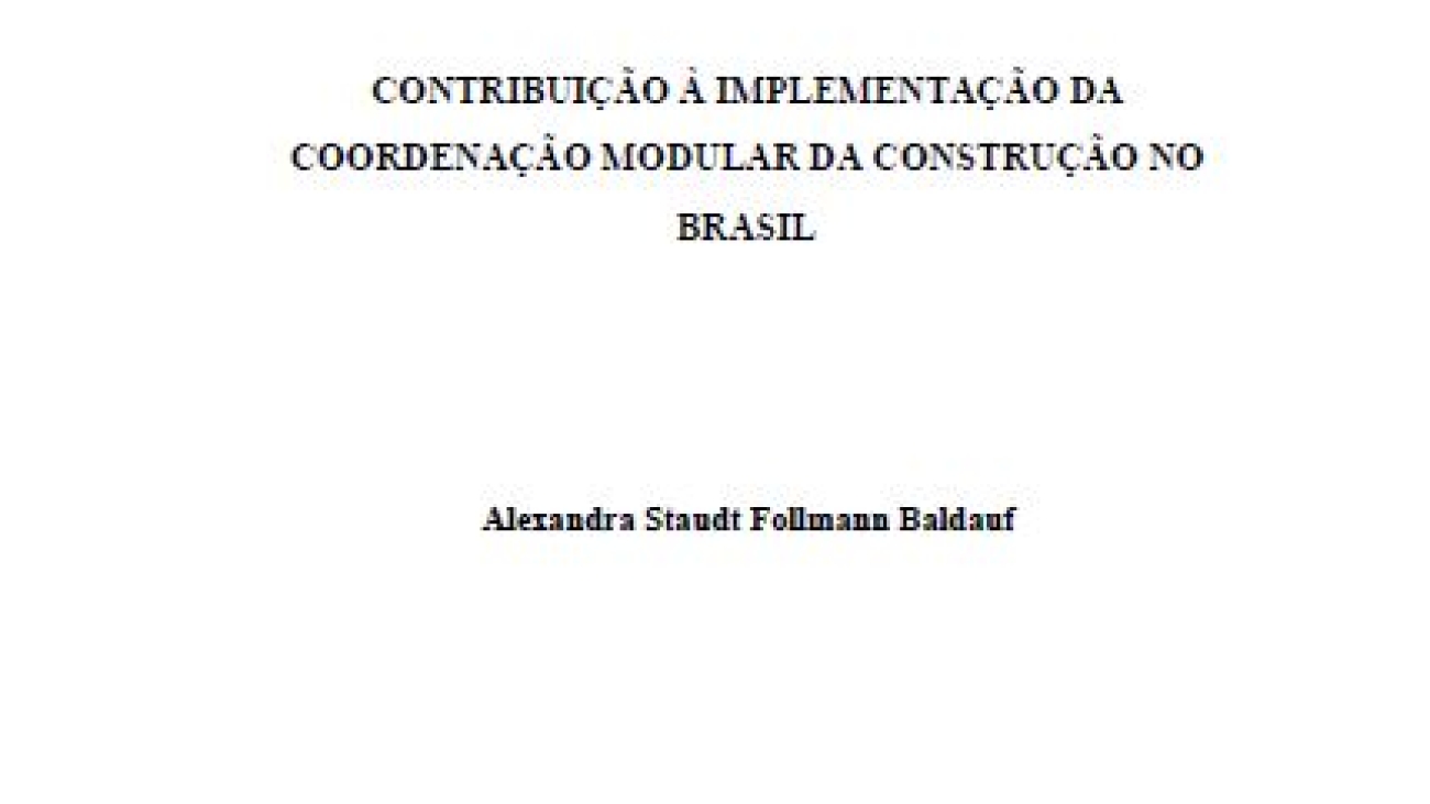 _Contribuição à Implementação da Coordenação Modular da Construção no Brasil