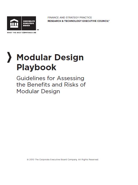 Modular Design Playbook: Guidelines For Assessing The Benefits And Risks Of Modular Design