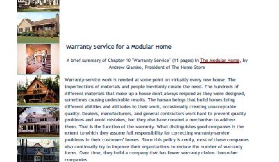 _The Modular Home - Chapter 10 Warranty Service for a Modular Home