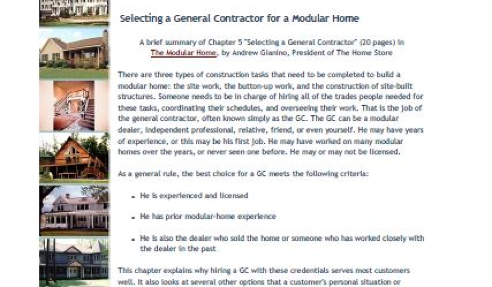 _The Modular Home - Chapter 5 Selecting a General Contractor for a Modular Home