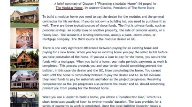 _The Modular Home - Chapter 9 Financing a Modular Home